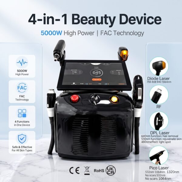 5000W 4-in-1 Aesthetic Laser for Hair, Tattoo & Skin Treatments