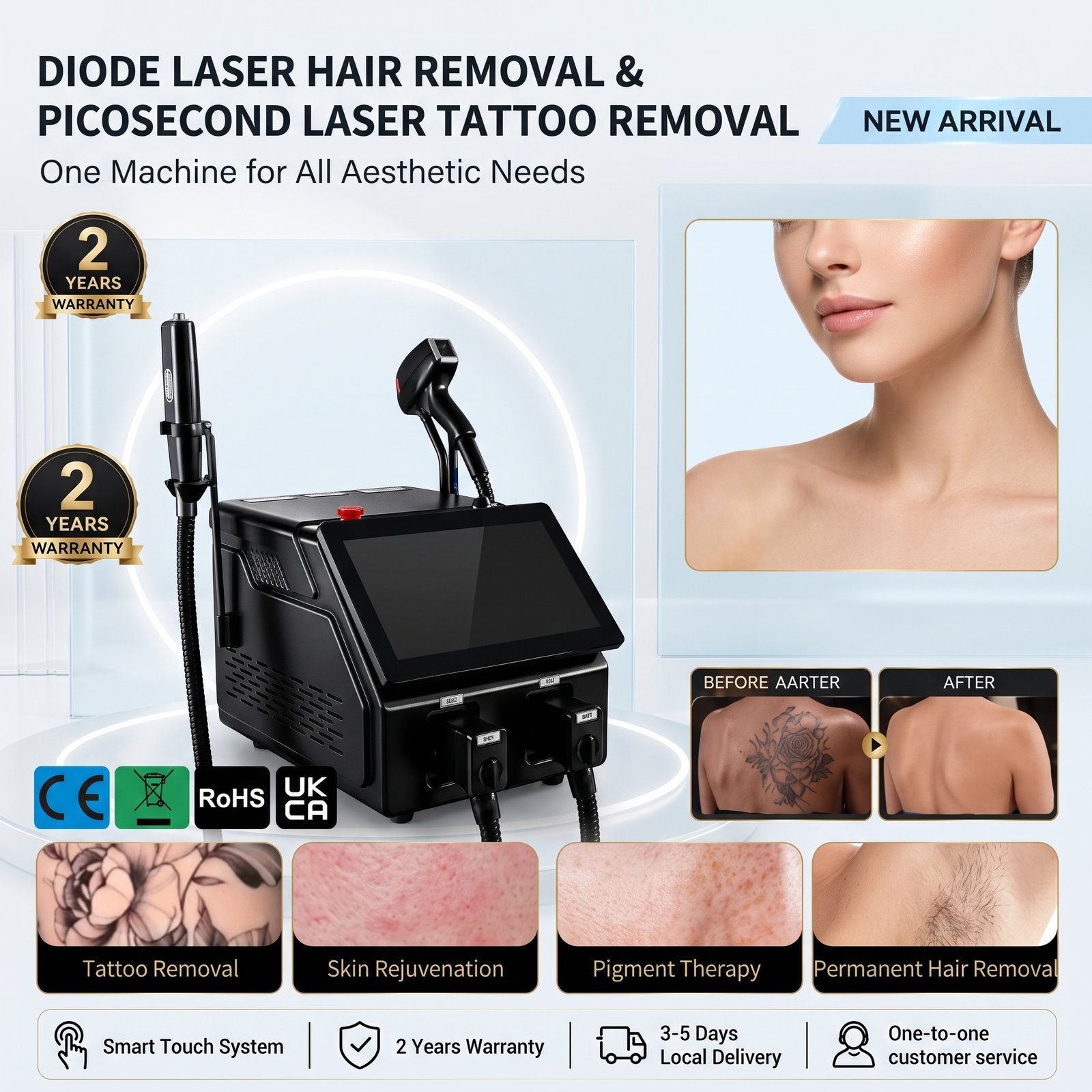 Professional 2-in-1 Diode Pico Laser for Hair & Tattoo Services - Image 3