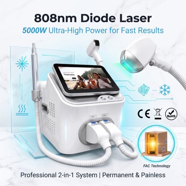 5000W 2-in-1 Diode & Pico Laser for Hair & Tattoo Removal